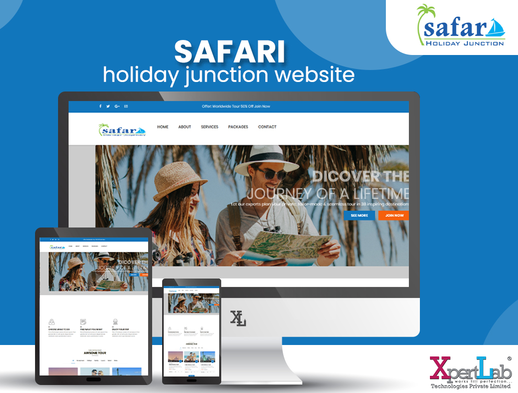 safari holiday - website development in junagadh at XpertLab