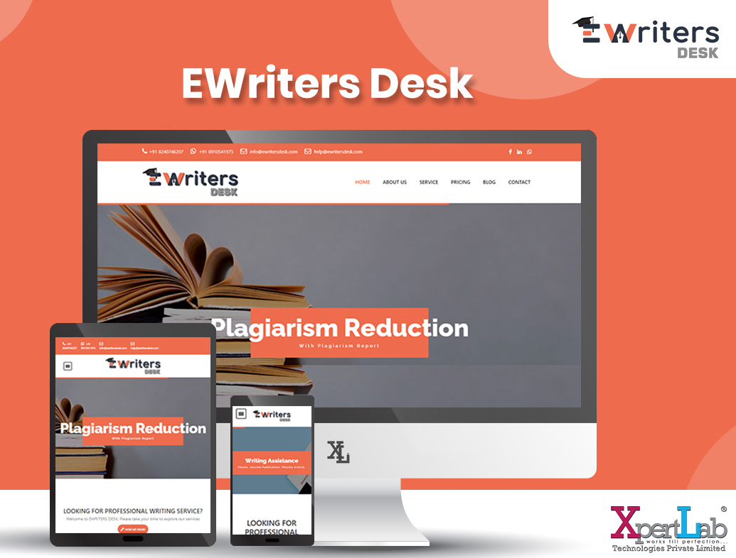 ewriters-desk - website development - xpertlab technologis private limited
