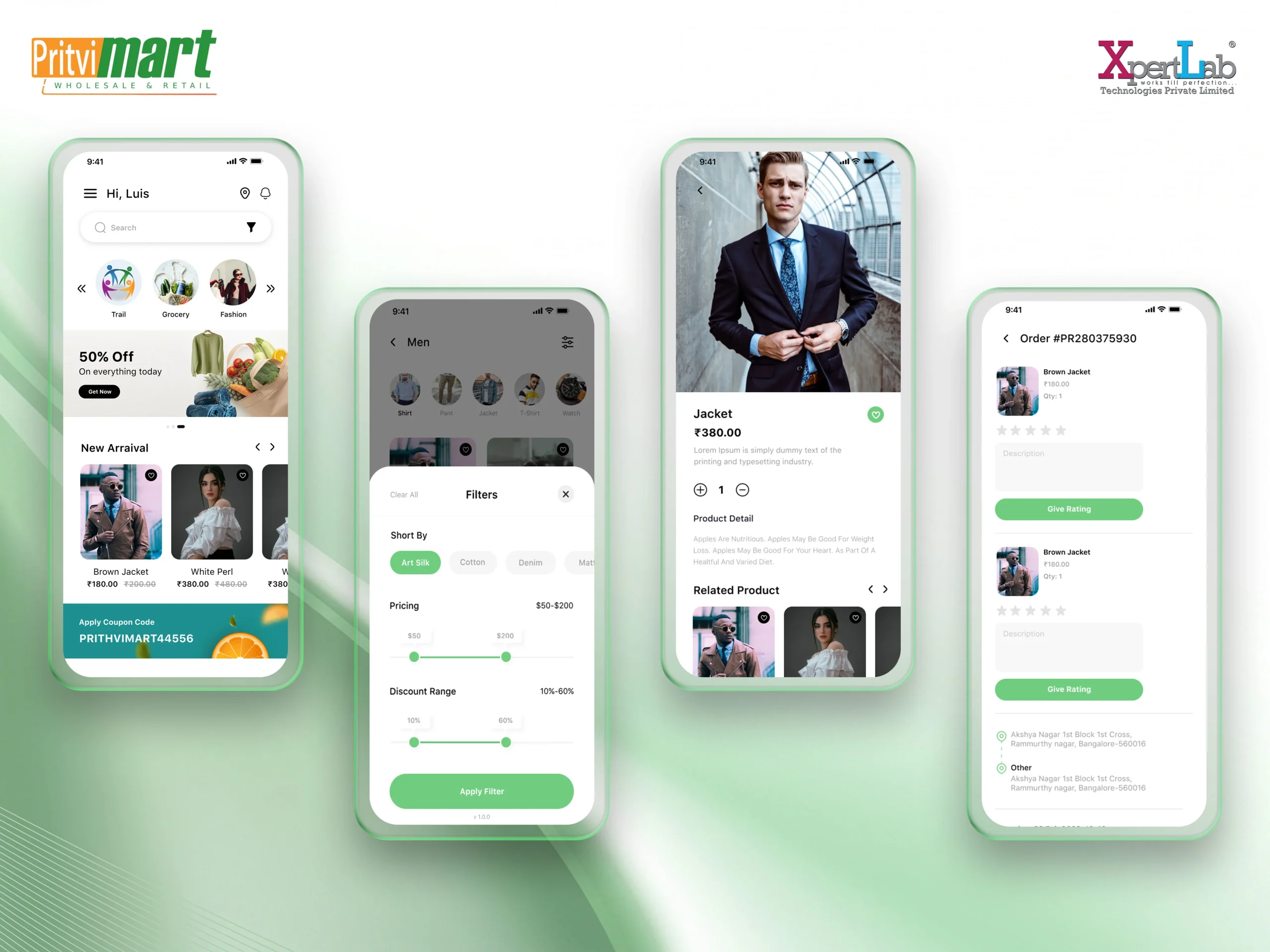 XpertLab Technologies Private Limited Mobile App Development Detail Page Pritvi-Mart-customer