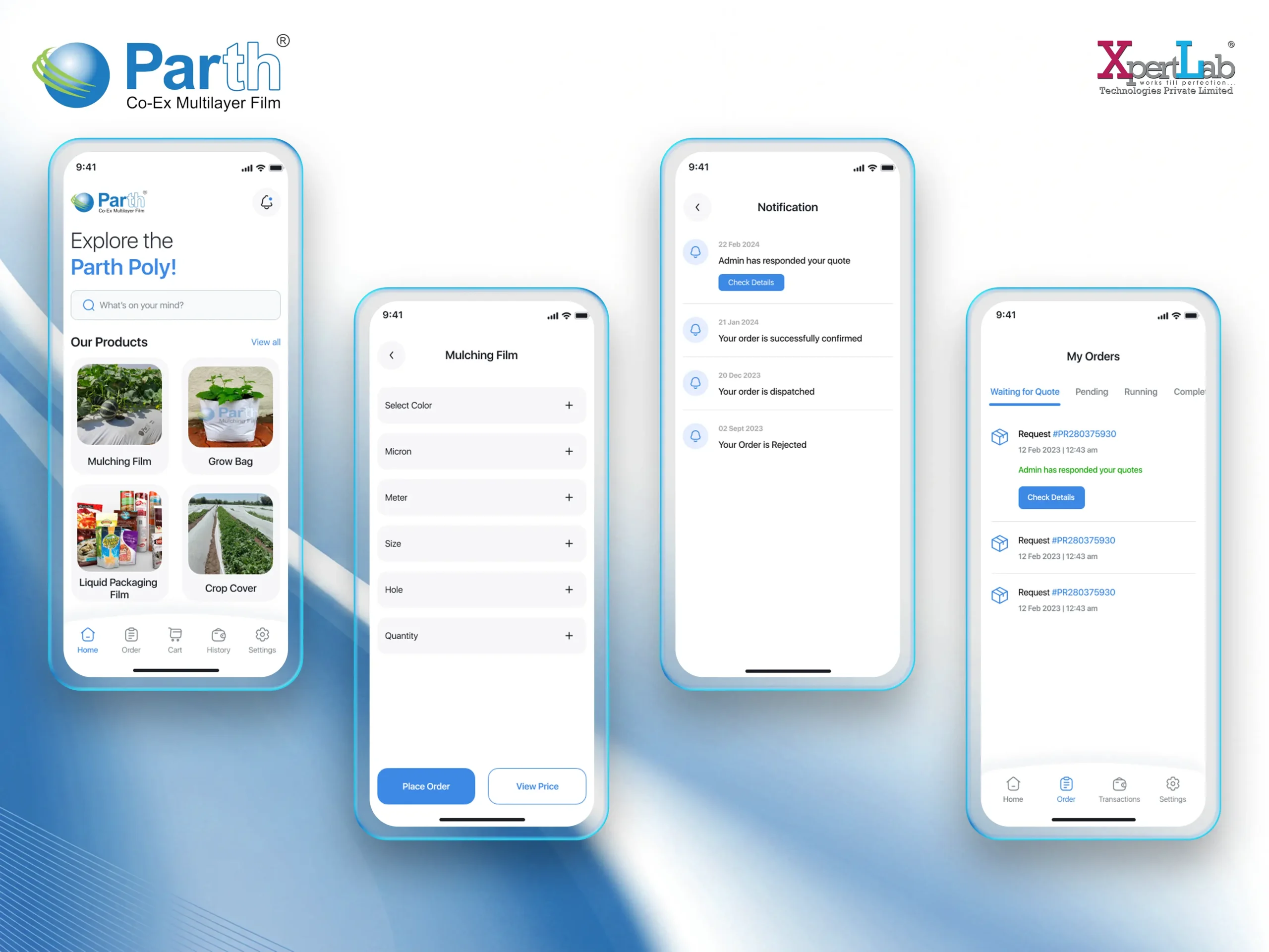 XpertLab Technologies Private Limited Mobile App Development Detail Page Parth Poly 1