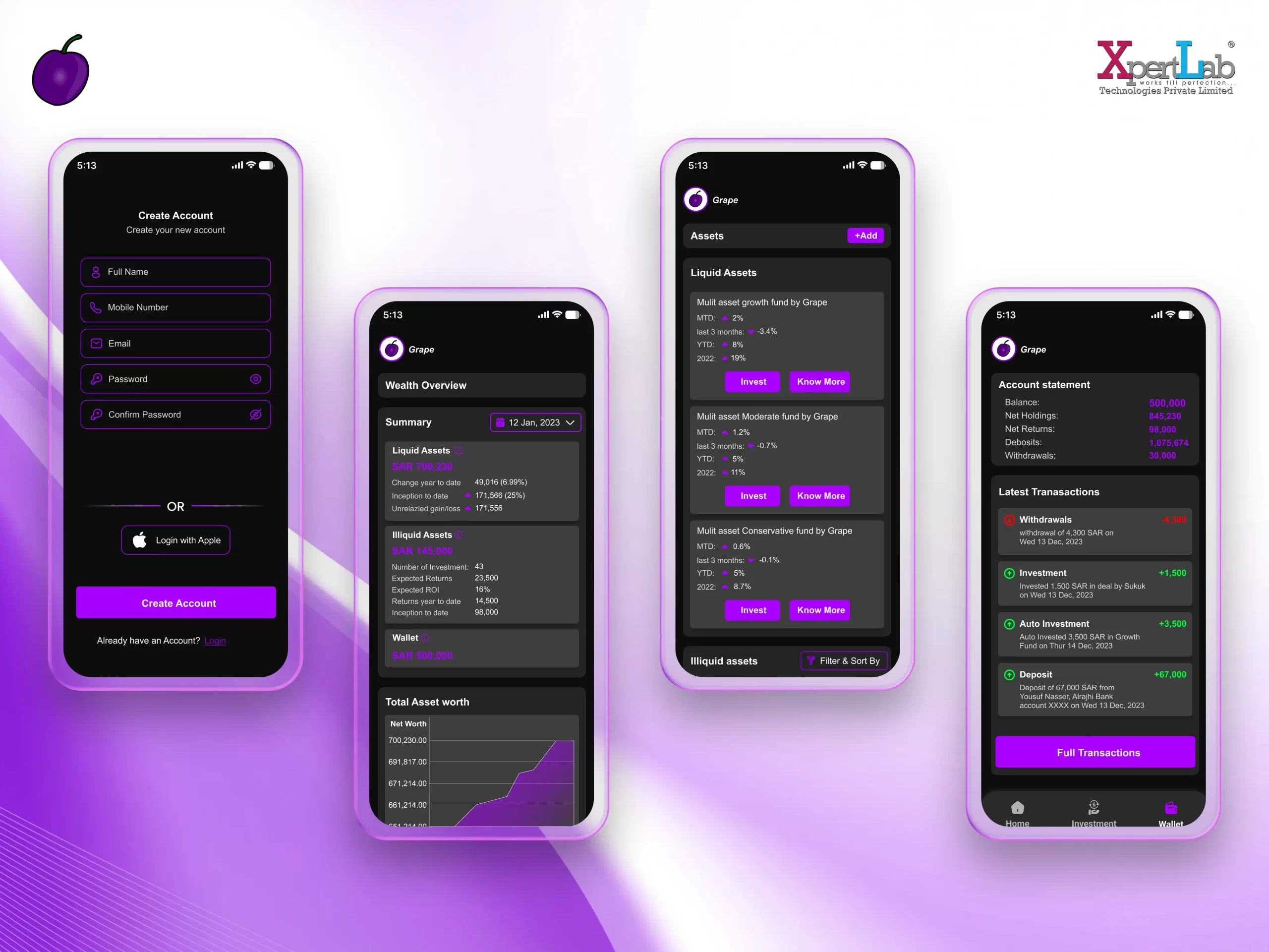 XpertLab Technologies Private Limited Mobile Application Development Grape